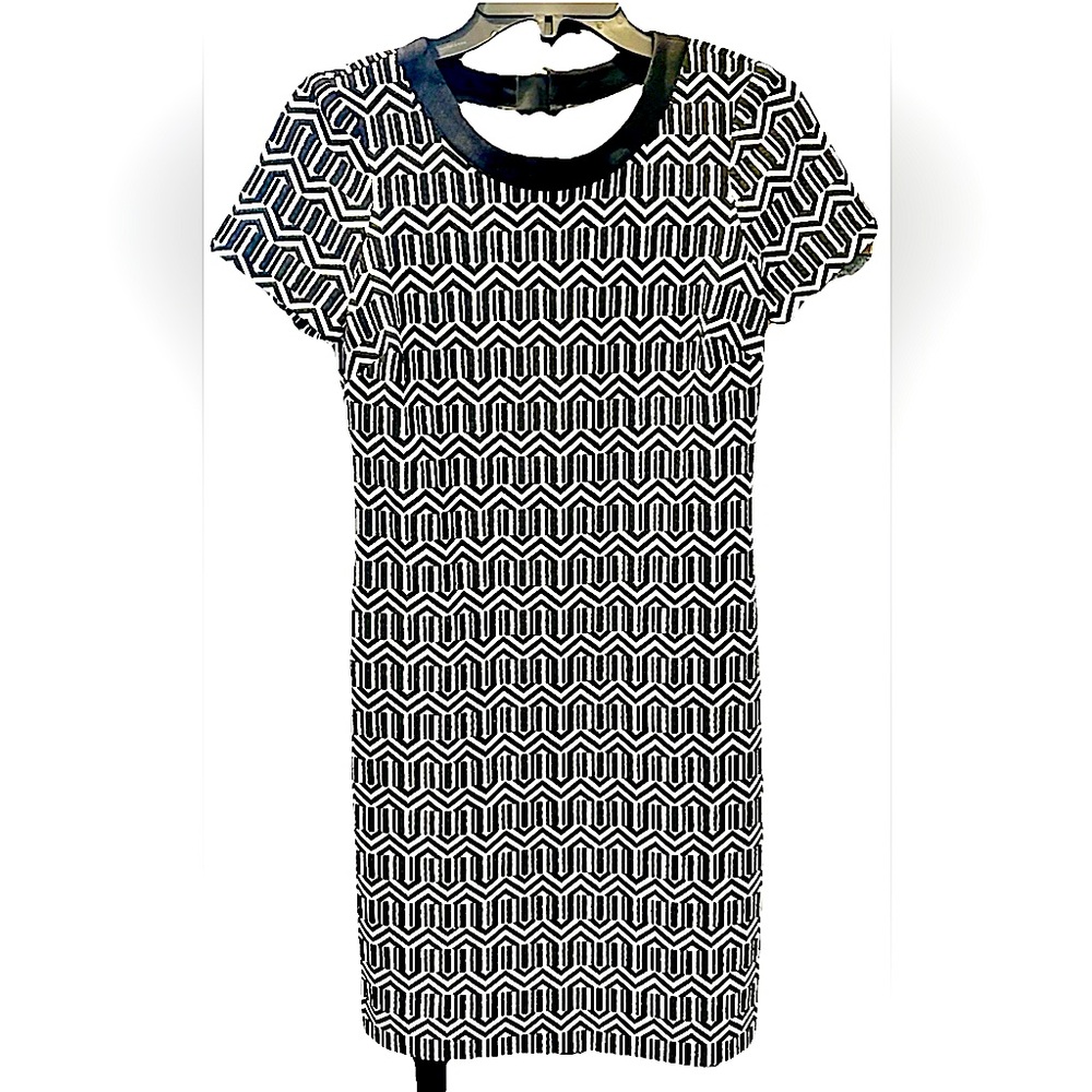 Banana Republic  Black & White Geometric Sheath Dress Retro Halloween Costume